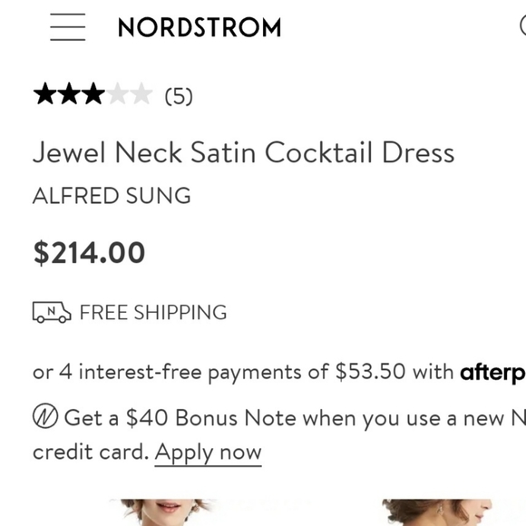 ALFRED SUNG  Jewel Neck Satin Cocktail Dress - Picture 10 of 10